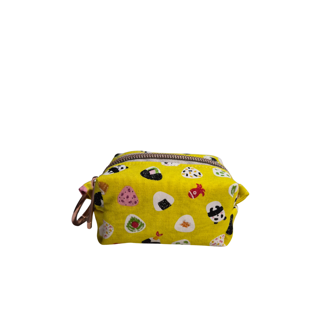 Panda + Onigiri Mini Boxy Pouch - Yellow