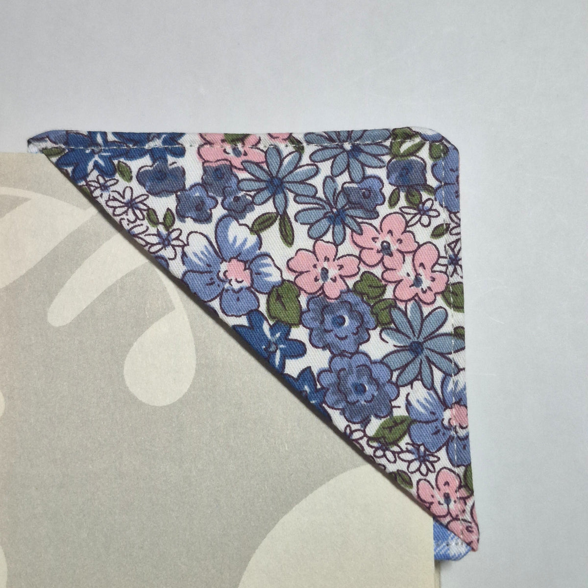 Allie Fabric Corner Bookmark - Blue