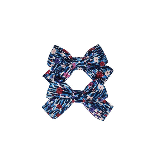 Anna Classic Hair Bow Set - Blue