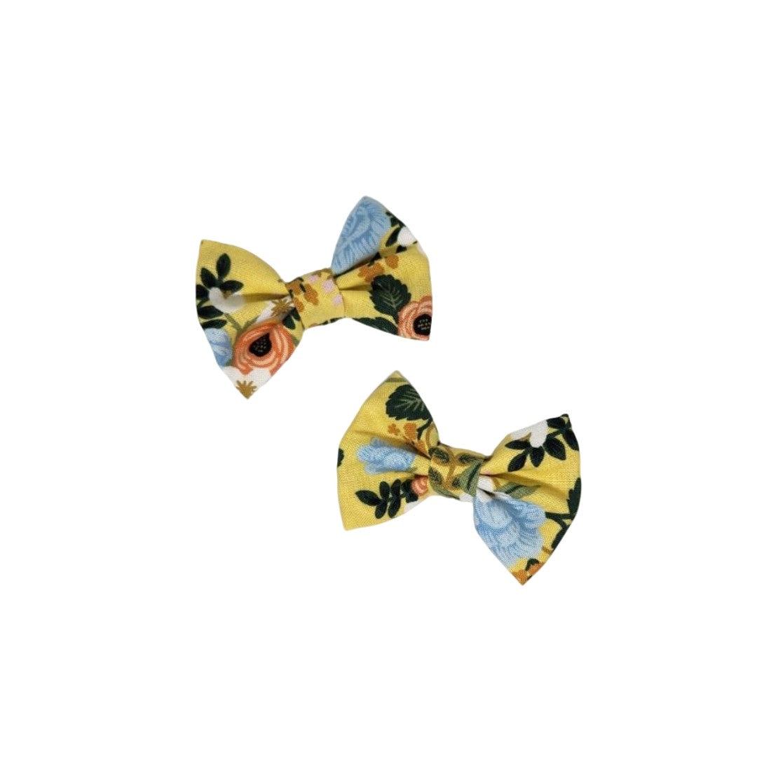 Everly Mini Hair Bow Set - Yellow