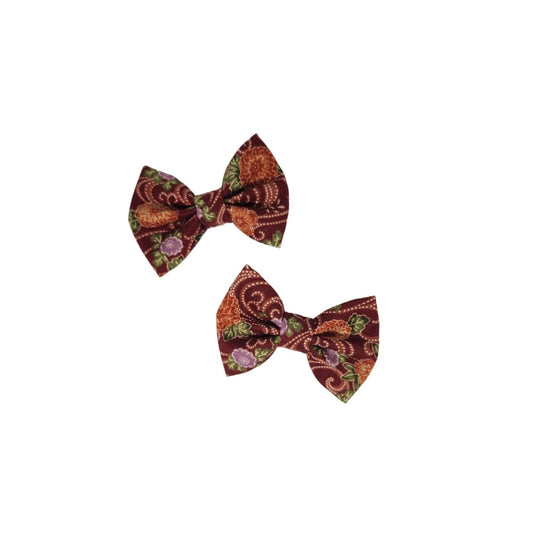 Hana Mini Hair Bow Set - Red