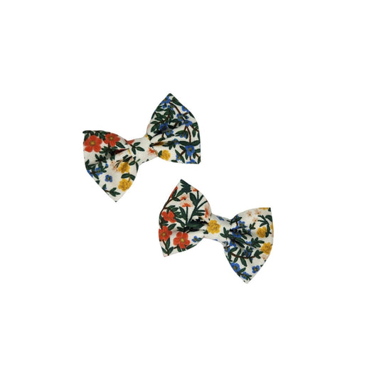 Vivienne Mini Hair Bow Set - Off White